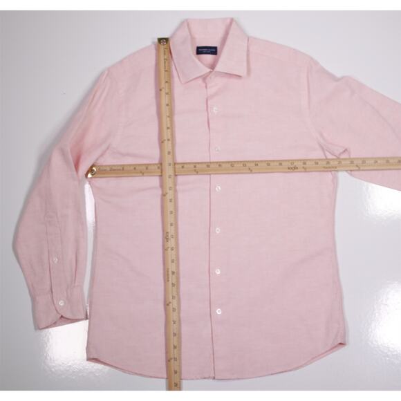 Proper Cloth Lot of 2 Custom Made Cotton Linen Button-Up Shirts Slim Medium - Picture 3 of 12